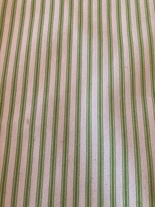 Curtain Fabric Remnants - Ian Mankin Ticking Stripe 1 Apple - 80cms piece - Picture 1 of 1