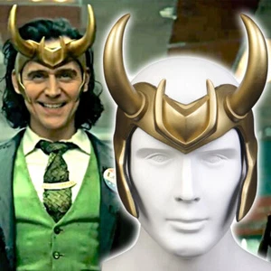 Loki Crown Horns Cosplay Headgear Helmet Superhero Props Adult Headwear PVC - Picture 1 of 12