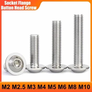 Vite testa a bottone flangiata M2 - M10 flangia acciaio inox bulloni chiave a brugola - Foto 1 di 15