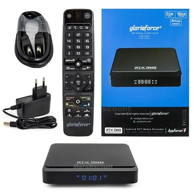GloriaForce RTX UNO IPTV Box Receiver 4K UHD Android 11 H.265 S905X4 WLAN 2GB - Bild 1 von 4
