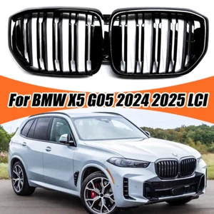 For BMW X5 M60i 2024-26 M5 Style Front Kidney Grill Grille Gloss Black Dual Line - Foto 1 di 10
