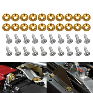 20 piezas JDM Billet aluminio guardabarros parachoques arandela perno motor bahía vestir amarillo - Imagen 1 de 9