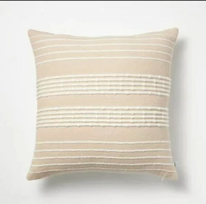 Magnolia 18"x18" Textured Bead Stripe Square Throw Pillow - Hearth & Hand - Picture 1 of 5