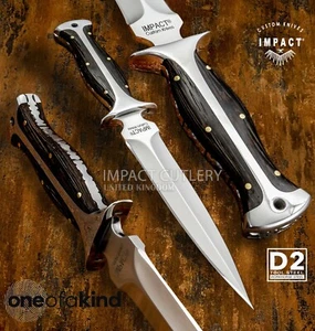 Cubiertos de impacto raro personalizado Full Tang personalizado hecho a mano punta de lanza cuchillo daga - Imagen 1 de 11