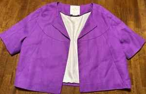 Kate Spade Bolero Jacket Blazer Purple Short Sleeve Open Front Shrug Size 8 - Picture 1 of 4