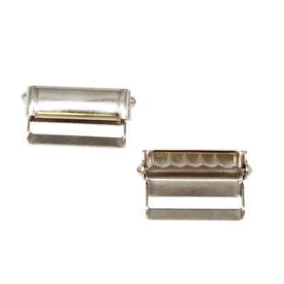 Metallo Trislide Cursori Fai da Te Ricambio Borse Regolazione Fibbia Con Denti - Immagine 1 di 4