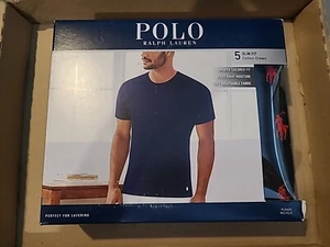 Polo Ralph Lauren 5-Pack Slim-Fit Cotton Crew T-Shirts Black X-Small XS NSCNP5 - Picture 1 of 7