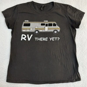 RV There Yet? Charcoal Large T-Shirt Fun Camping Trip Vacation VTG Motor Home - Picture 1 of 7