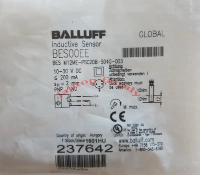 1PC NEW BALLUFF BES M12ME-PSC20B-S04G-003 Sensor ZS - Image 1 of 3