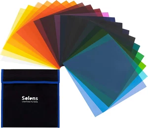 20Pcs Color Gel Filter for Lighting Effect, 10X10 Inches Photography Color Corre - Picture 1 of 8