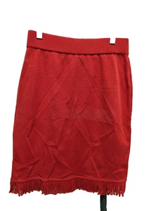 Vintage Andrea Jovine ladies small sweater skirt wool red fringe - Picture 1 of 8
