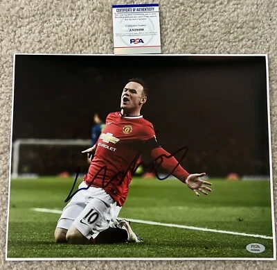 Foto firmada por Wayne Rooney 11x14 Manchester United Inglaterra autógrafo certificado de autenticidad PSA Foto 1 de 3