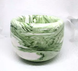 DSGreenPot Concrete Flower Pot Green White 3.5" New - Picture 1 of 5