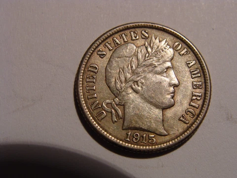 1915 Barber Dime - nice AU Cover