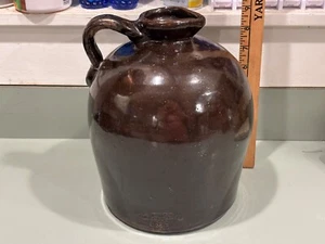 c.1850 Maine Redware Molasses pottery Jug impressed A for Alld ? 9.5” - Picture 1 of 5
