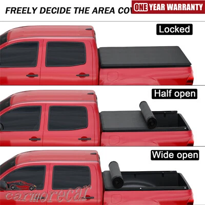 66" Roll Up Tonneau Cover Soft For Toyota Tundra 2007-2021 Crew Max Cab 5.5 Feet - Image 1 of 4