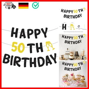 Glitzer Girlande 50 Geburtstag Deko, 50 Geburtstag Mann Frau Deko,Deko 50. Ge... - Bild 1 von 9