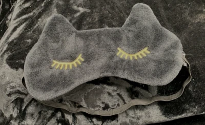 Black Cat Kitten Gold Golden Eyelash Beauty Bedtime Sleep Mask - Image 1 of 2