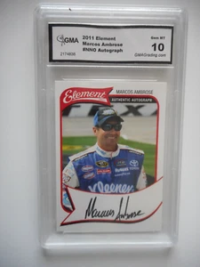 Marcos Ambrose 2011 Wheels ELEMENT Authentic Autographed Card GMA GRADED GEM 10 - Picture 1 of 4