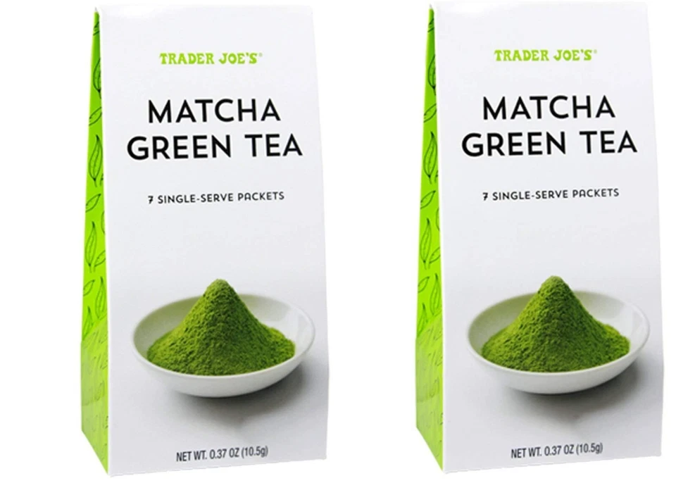2 paquetes de té verde Trader Joe's Matcha en polvo 7 bolsas individuales 0,37 oz cada paquete Foto 1 de 1