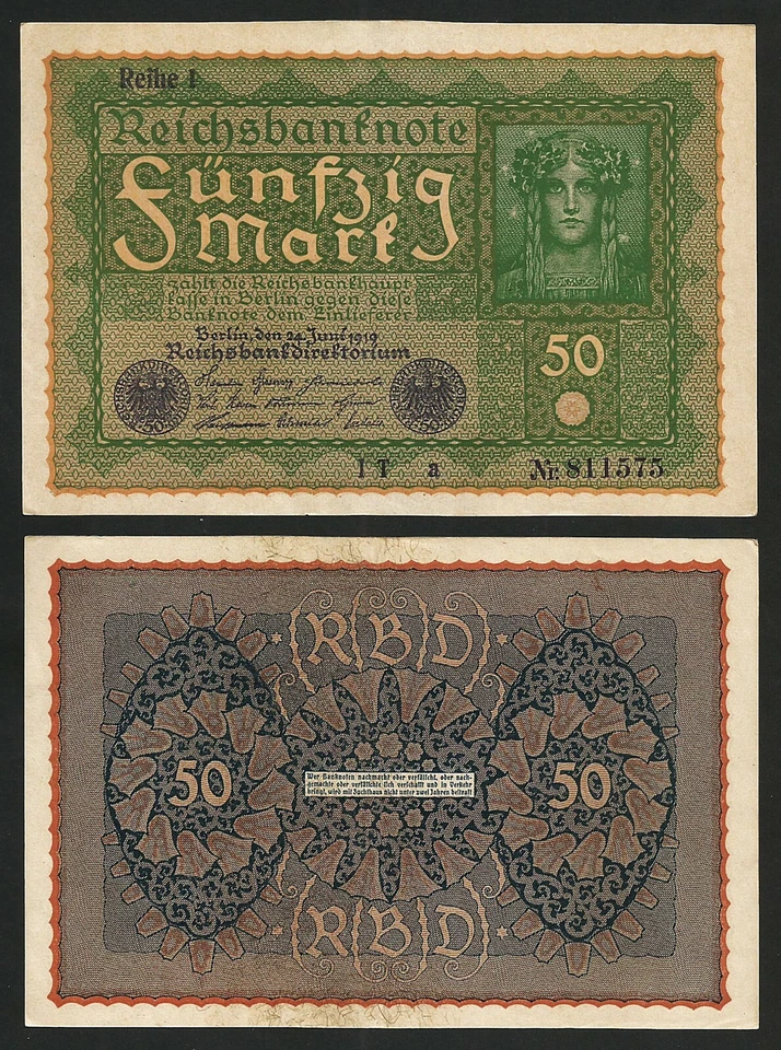 Germany 50 Mark 1919, aXF, P-66 - Image 1 of 1