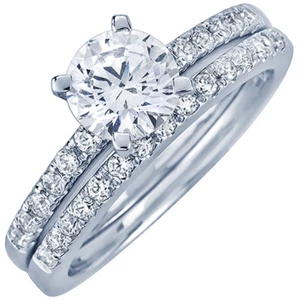 2,00 ct Krappenfassung Rundschliff Diamant Brautring in 18 Karat Gold - Bild 1 von 6