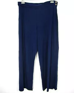 Pantalones cómodos informales Lauren Ralph Lauren etiqueta verde talla L grandes azules lisos 237 - Imagen 1 de 8
