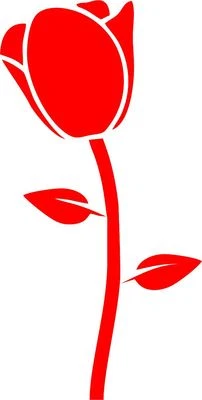 Rose Bud Vinyl Decal Car Window Bumper Sticker Flowers Garden Laptop Home Deco - Image 1 of 4