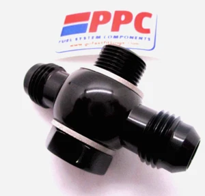 06An Male Fl to 9/16"-24 Holley Carb double banjo Inlet Fitting Kit Polish Black - Bild 1 von 1