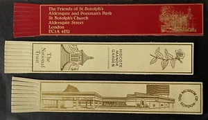 3 Vintage / Retro Leather Souvenir Bookmarks MUSEUM OF LONDON HICOTE MANOR Etc. - Imagen 1 de 9