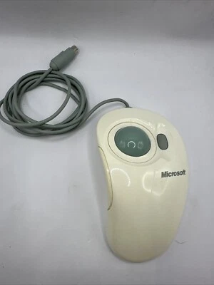 Microsoft IntelliMouse Trackball PS/2 3-Button Wired Mouse Beige X03-09209 - Image 1 of 4