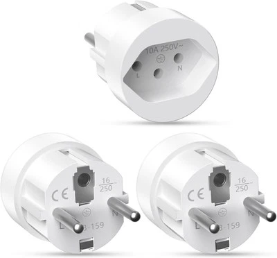 3 Stück Schweiz auf Deutschland Reiseadapter, Reisestecker Steckdosenadapter,  - Bild 1 von 4
