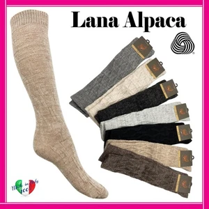 Calze Lunghe da Donna in di Lana ALPACA Calzini Calzettoni Invernali Caldi Calde - Foto 1 di 26