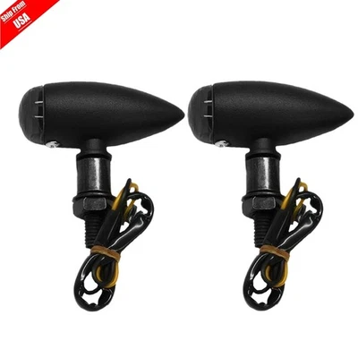 Smoked Motorcycle LED Turn Signals Amber Light For Honda Shadow 750 1100 VTX1800 - Image 1 of 4