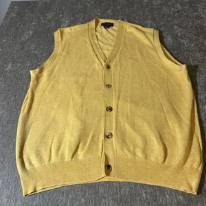 Brooks Brothers Gr.XXL gelb Supima Baumwolle Waffel Strick Knopfleiste Pullover Weste - Bild 1 von 11