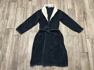 Polo by Ralph Lauren Robe Mens One Size Black Tan Shawl Collar Belted Pockets - Picture 1 of 5