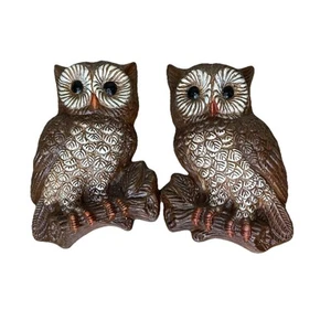 Vintage Owl Wall Plaques Hanging Decor Foam Big Eyes 7.5" Lot of 2 70’s Decor - Picture 1 of 4