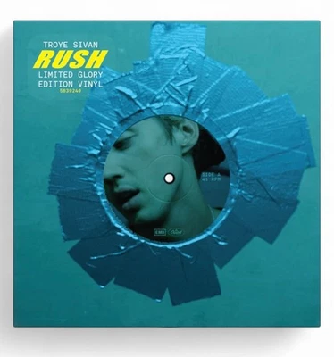 Troye Sivan Rush 7" Yellow Vinyl Limited Glory Edition Custom Glass Rhinestones  - Imagem 1 de 4
