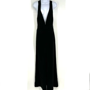 Nanette Lepore Star Cross Black Jumpsuit Deep Plunge Wide Leg Size 4 NWT - Picture 1 of 11