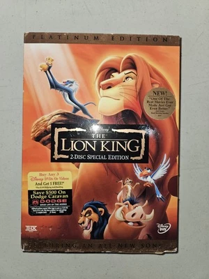 The Lion King (DVD, 2003) 2-Disc Platinum Edition Disney w/ Slipcover VG - Image 1 of 4