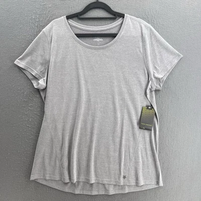 Tek Gear Tee Womens XL Gray Short Sleeve Athletic DryTek Athleisure Stretch - Image 1 of 4