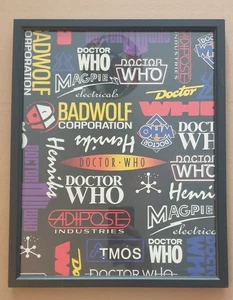 Doctor Who Logos Framed Artprint 14"x11" Brand New - Picture 1 of 1