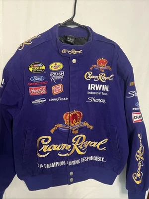 RARA Chaqueta Crown Royal NASCAR Racing Alta Calidad Para Hombre Talla Pequeña Púrpura Ford Foto 1 de 4