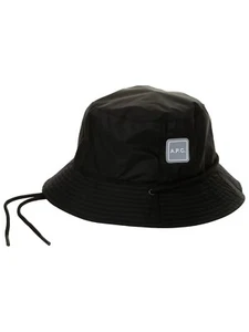 A.P.C. Logo Patch Chin Strap Detail Bucket Hat Black 60cm New - Picture 1 of 4