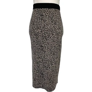 New Sanctuary Animal Jacquard Knit Pull On Pencil Skirt Taupe Black Size Small - Picture 1 of 16