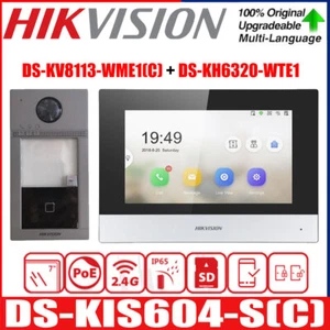 Hikvision IP-Video-Sprechanlage DS-KV8113-WME1(C) + DS-KH6320-WTE1 PoE WiFi APP - Picture 1 of 12