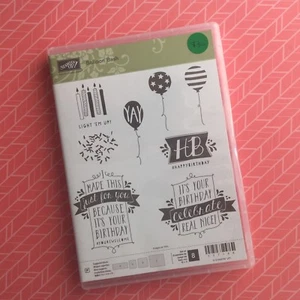 Stampin' Up!® Retired Balloon Bash Photopolymer Set Of 8 - Picture 1 of 2