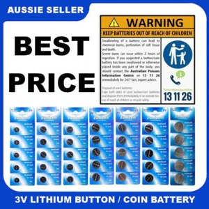 EUNICELL BATTERY CR1220 CR1616 CR1620 CR1632 CR2032 CR2025 3V ROUND BATTERIES - Picture 1 of 30