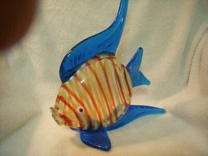 MURANO BLUE FIN FISH - Picture 1 of 4