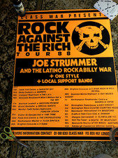 Joe Strummer, Class War Rock Against the Rich Tour Poster 1988, Original